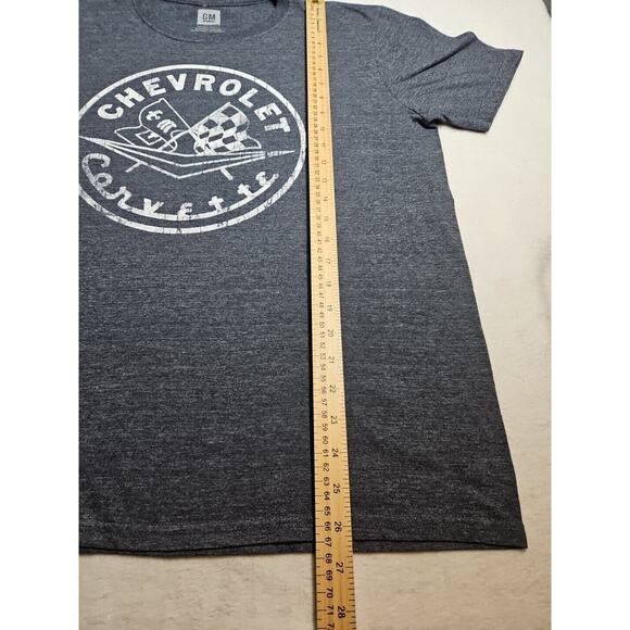 GM General Motors L Gray Chevrolet Corvette Gray Racing Flag Shirt - Picture 5 of 6